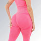 Calça Legging Academia Levanta e Empina Bumbum Fitness Feminina Cintura Alta Rosa Jz new moda