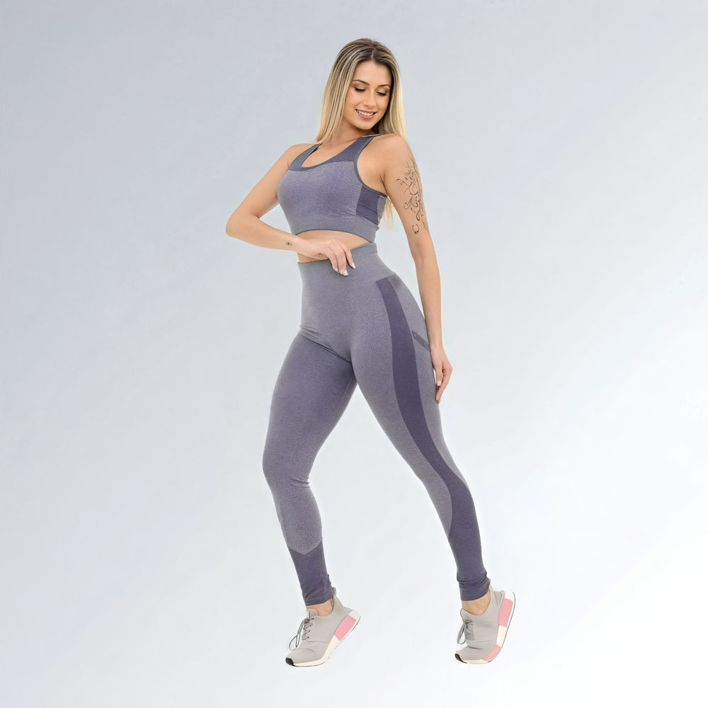 Calça Legging Fitness Cinza Azul Feminino Jz New Moda