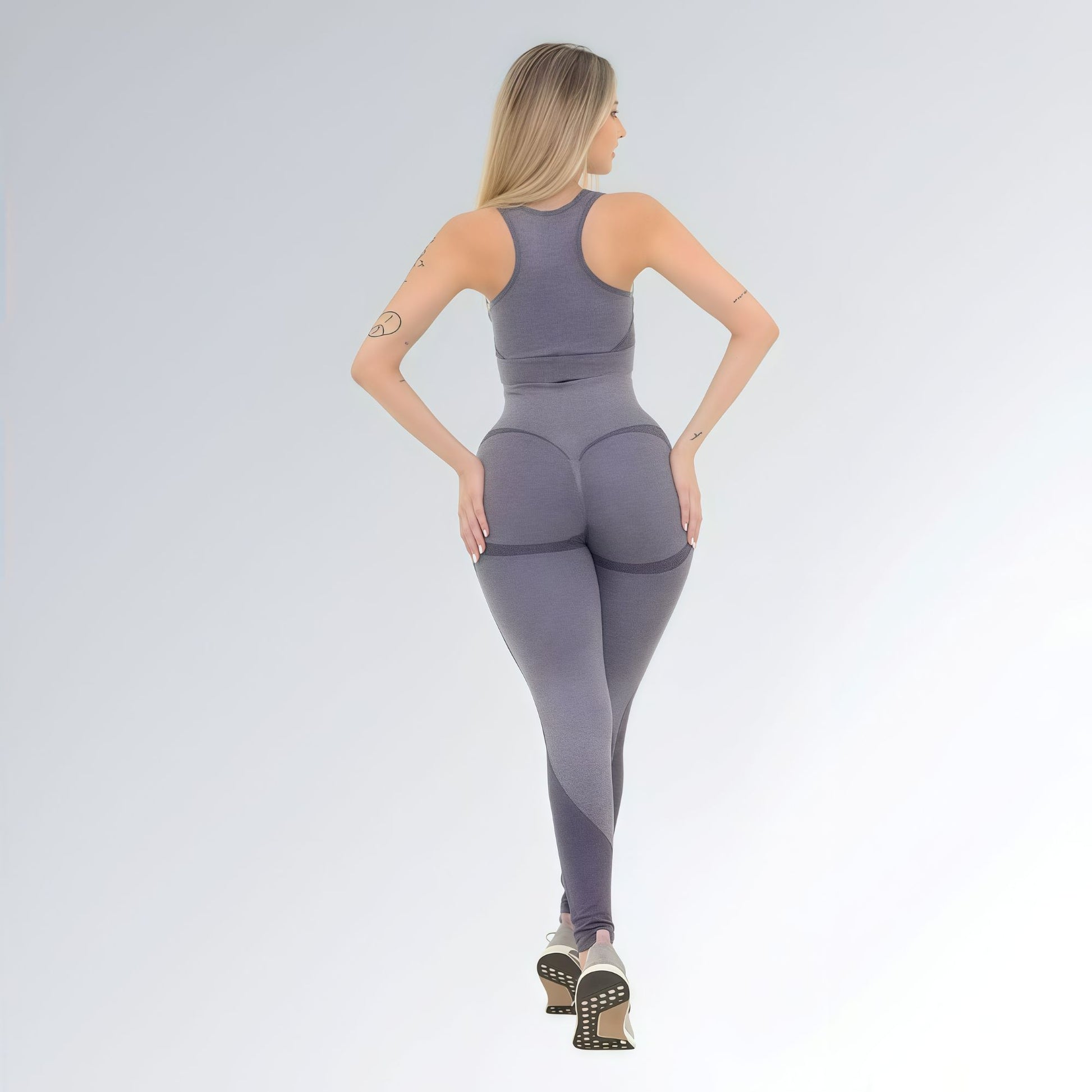 Calça Legging Fitness Cinza Azul Feminino Jz New Moda