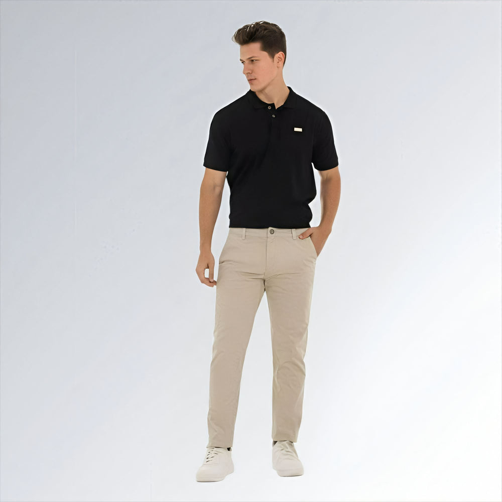 Calça Masculina Sarja Tailor Canivete Casual Social Bege Jz new moda