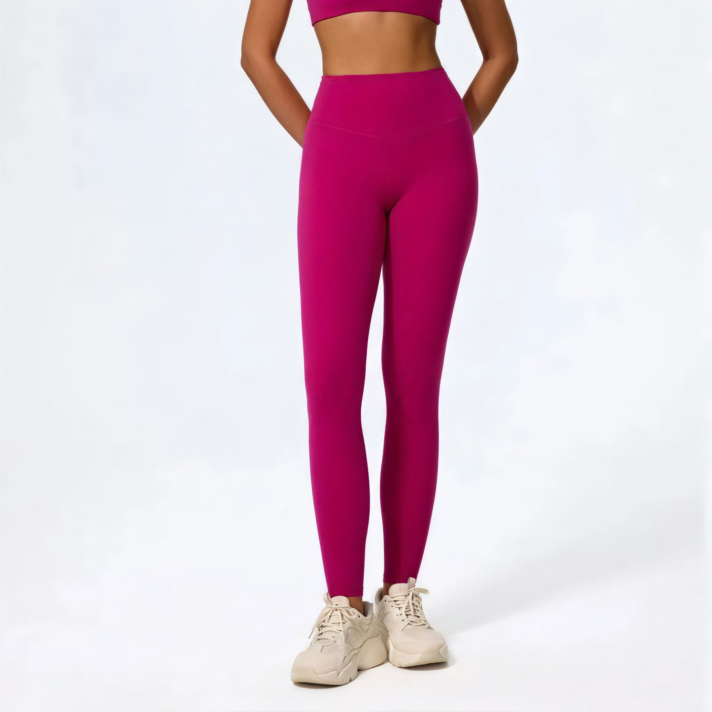 Calça legging feminina rosa escuro de cintura alta, modelo compressão Jz new moda