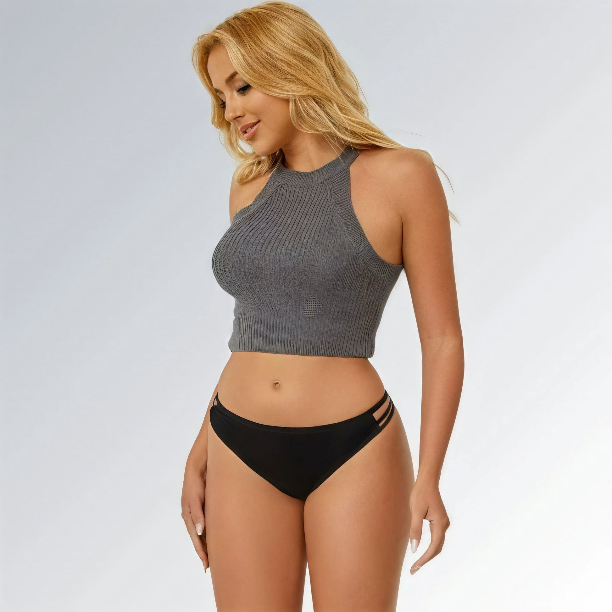 Conjunto de 3 peças de calcinhas femininas de renda floral cintura baixa Jz new moda