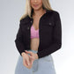 Jaqueta Feminina Cropped Sarja Preto Black Jz New Moda