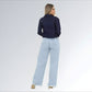 Jaqueta Jeans Cropped Feminina Azul Escuro com Puídos Jz New Moda