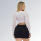 Mini saia cargo feminina preta com bolsos tendência premium Jz new moda