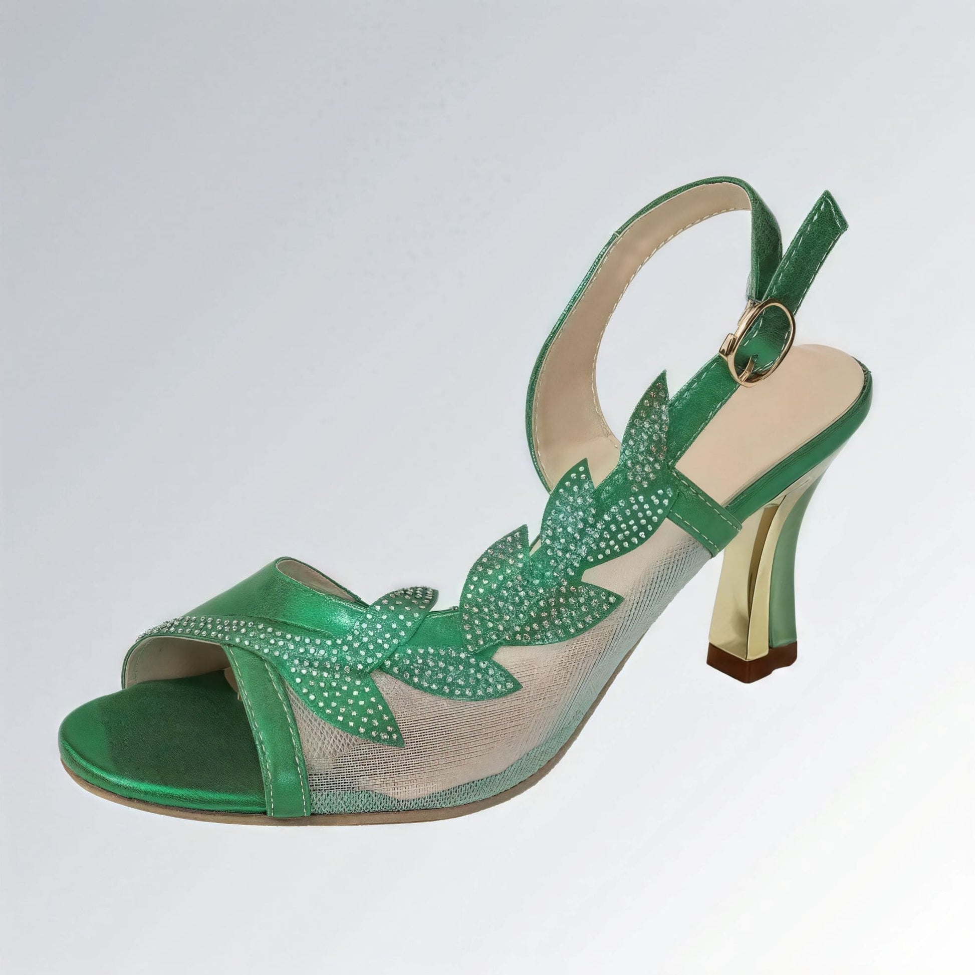 Sandália Feminina de Salto Alto com Cristais Jz new moda