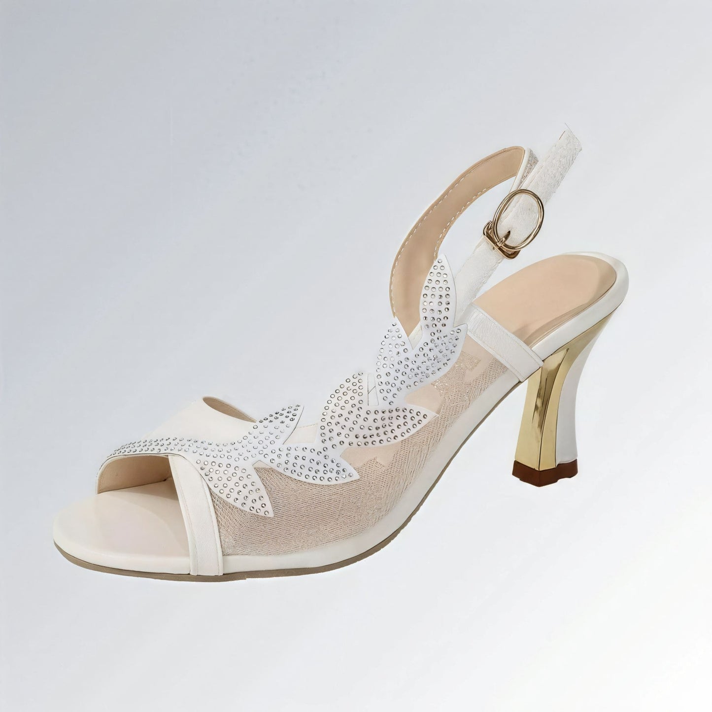 Sandália Feminina de Salto Alto com Cristais Jz new moda