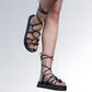 Sandália Gladiadora De Amarrar Feminina Jz new moda