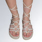 Sandália Gladiadora De Amarrar Feminina Jz new moda