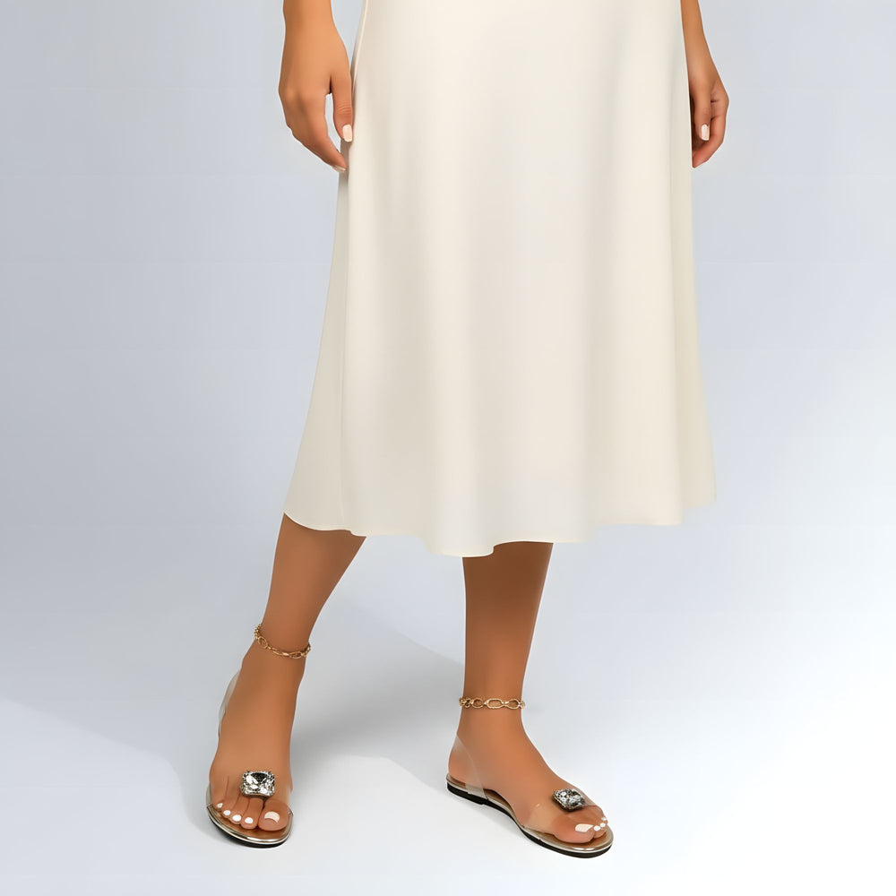 Sandália Transparente Strass - JZ NEW MODA