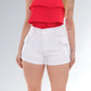 Shorts Cargo Feminino Cintura Alta Sarja Branco Jz New Moda