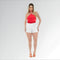 Shorts Cargo Feminino Cintura Alta Sarja Branco Jz New Moda