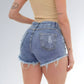 Shorts Jeans Azul Marmorizado Feminino Jz New Moda