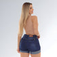 Shorts Jeans Barra Dobrada Meia Coxa Feminino Jz New Moda