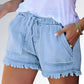 Shorts Jeans Casual Cordão Elástico - JZ NEW MODA