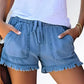 Shorts Jeans Casual Cordão Elástico - JZ NEW MODA