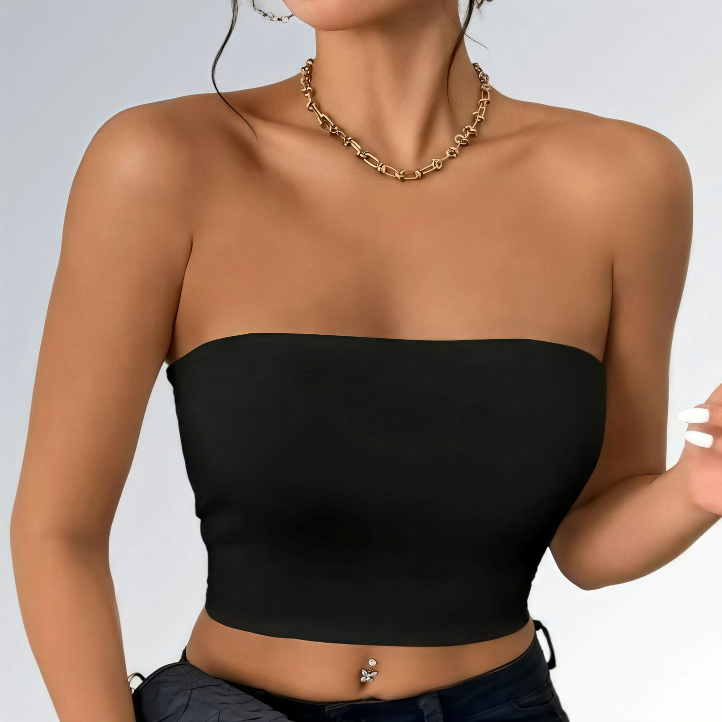 Top Bodycon Crop Tube Feminino Jz new moda