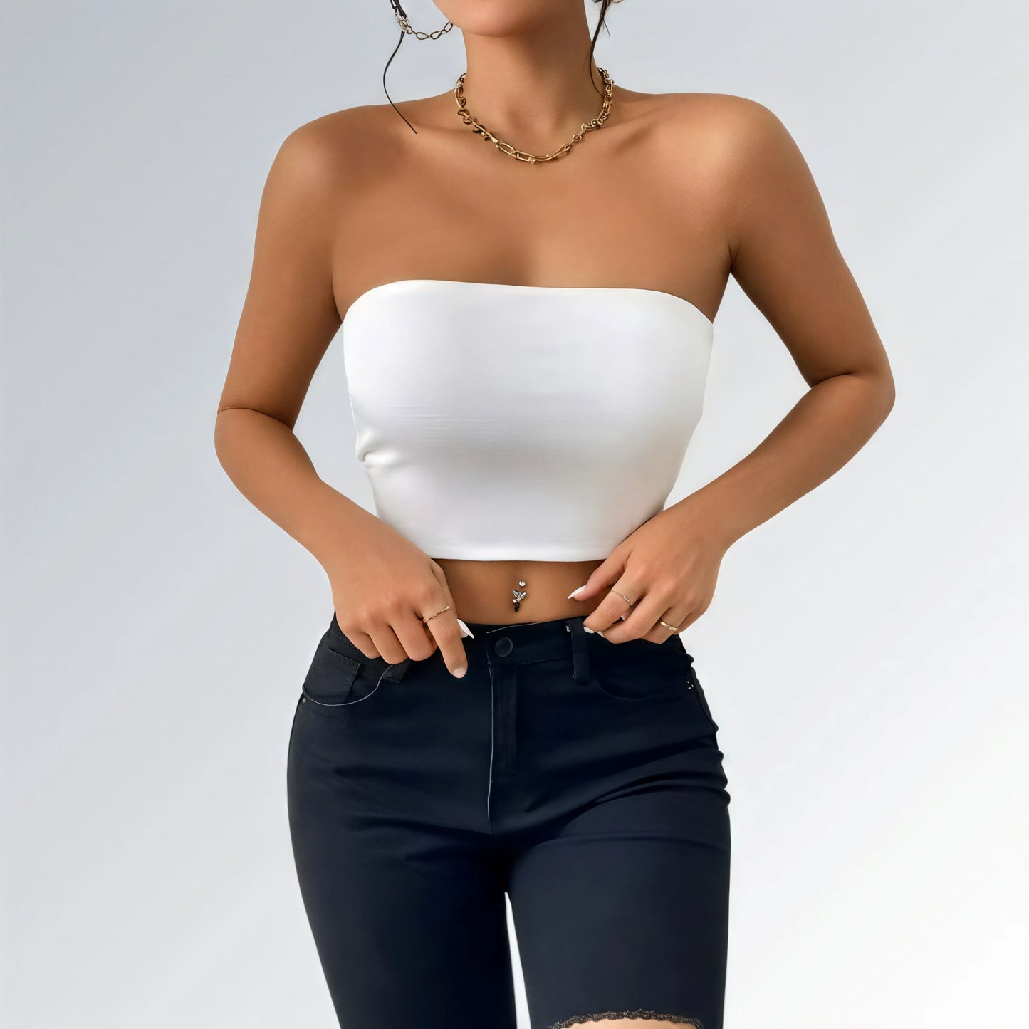 Top Bodycon Crop Tube Feminino Jz new moda