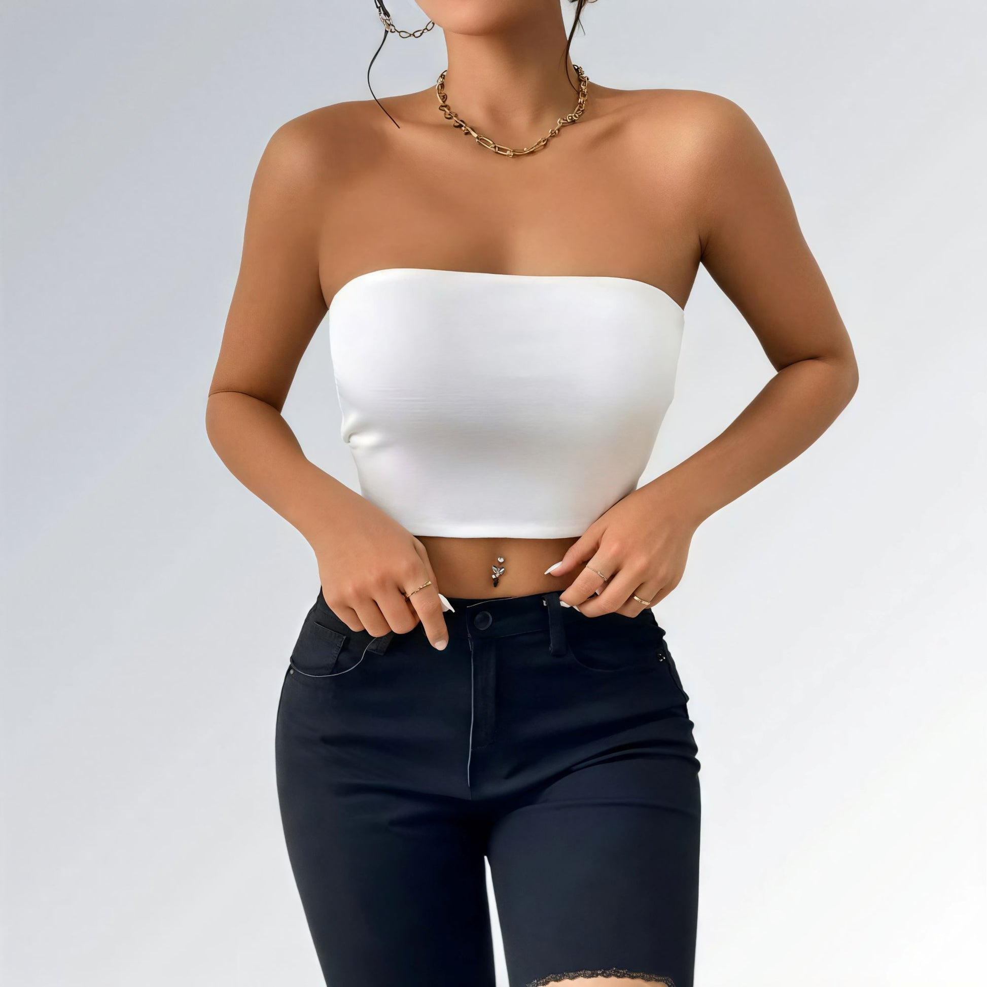 Top Bodycon Crop Tube Feminino Jz new moda